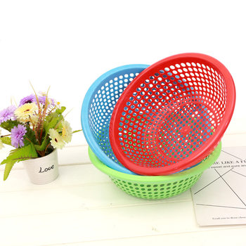 Round Cut Out Vegetable Washing Basket Plastic Kitchen Fruit and Vegetable Washing Sieve Drain Basket Vegetable Basket Vegetable Washing Basket