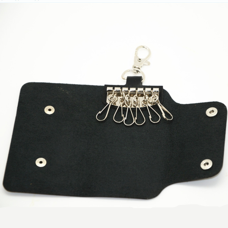 Source Factory Wholesale Spot Pu Key Bag New Pure Color Bank Corporate Promotion Keychain Purchase Printed Logo