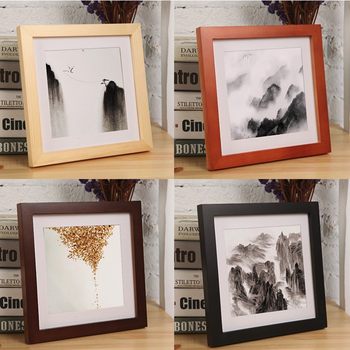 Casual Creative Square Exquisite Creative Solid Wood Photo Frame Manufacturer Wall Hanging Table Flat Wooden Desktop Ornament Picture Frame