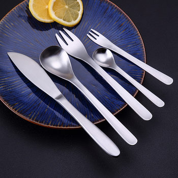Japanese-style Liu Zongli tableware 304 stainless steel INS brushed black gold 304 dessert knife fork spoon tea point fork spoon