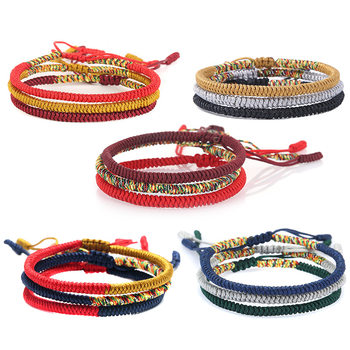 Cross-Border Jewelry Hand-Woven Diamond Knot Bracelet Red Hand Rope Literary Bracelet Ethnic Style Animal Year Red Hand Rope