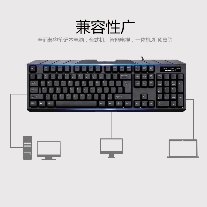 Fiberwolf DIY business office keyboard FK-102 USB desktop laptop peripheral Accessories Wholesale