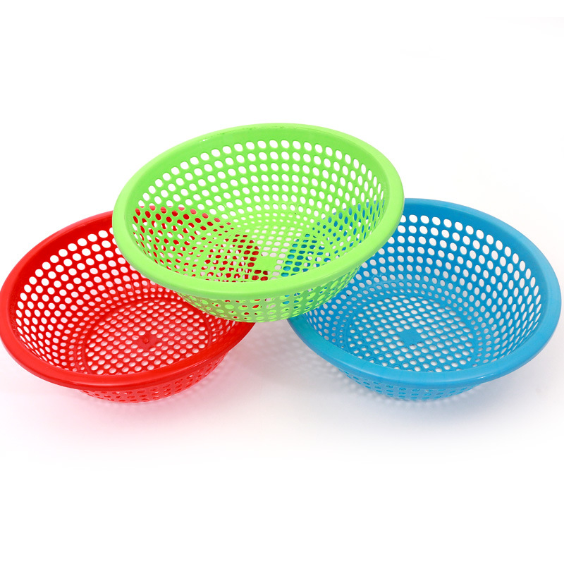 T kitchen universal round plastic rice basket vegetable basket vegetable washing and draining basket drip vegetable washing fruit basket storage basket