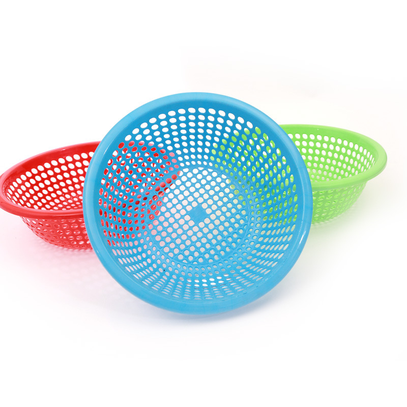 T kitchen universal round plastic rice basket vegetable basket vegetable washing and draining basket drip vegetable washing fruit basket storage basket