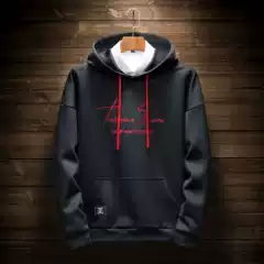 Men's Casual Hooded Sweatshirt, New Spring/Autumn Loose Fit Letter Print Pullover Outerwear