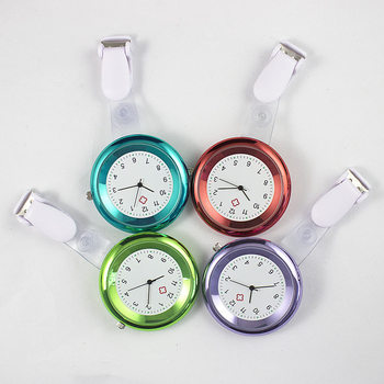 Wholesale Foreign Trade Clip Nurse Watch Hanging Watch in stock Wholesale Medical Gift Chest Decoration Multicolor Color Alloy Chest Watch
