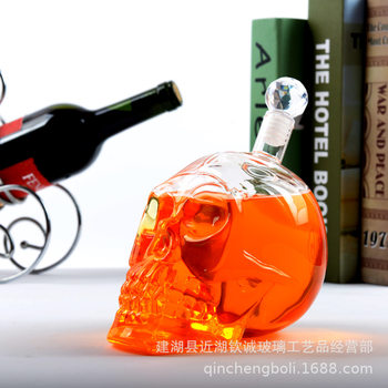 Year of the Snake Pure Handmade High Borosilicate Glass Skull Wine Bottle Decanter Red Wine 350ml 550ml 1000ml