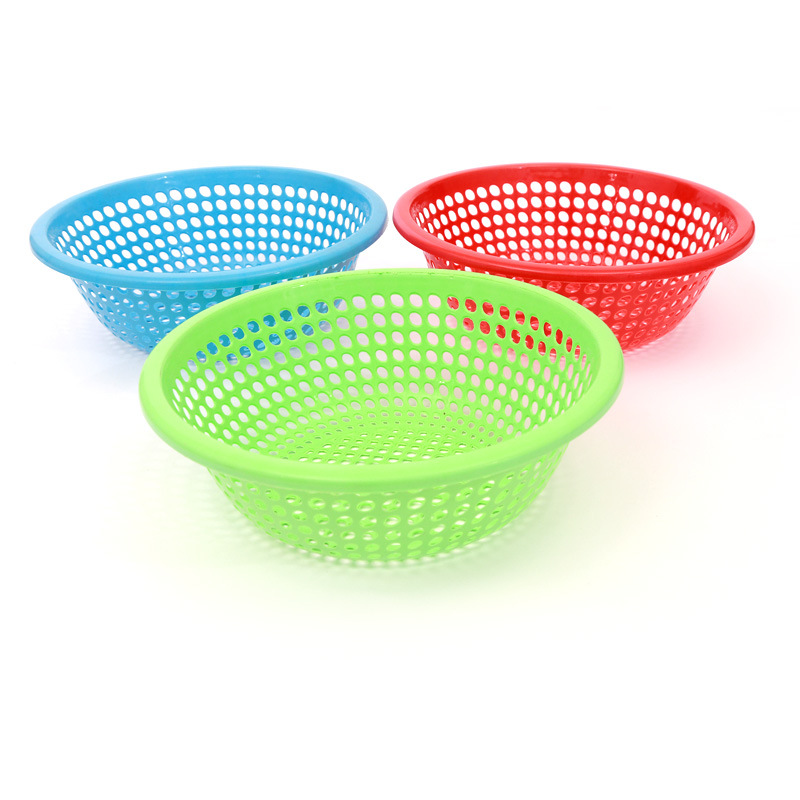 T kitchen universal round plastic rice basket vegetable basket vegetable washing and draining basket drip vegetable washing fruit basket storage basket
