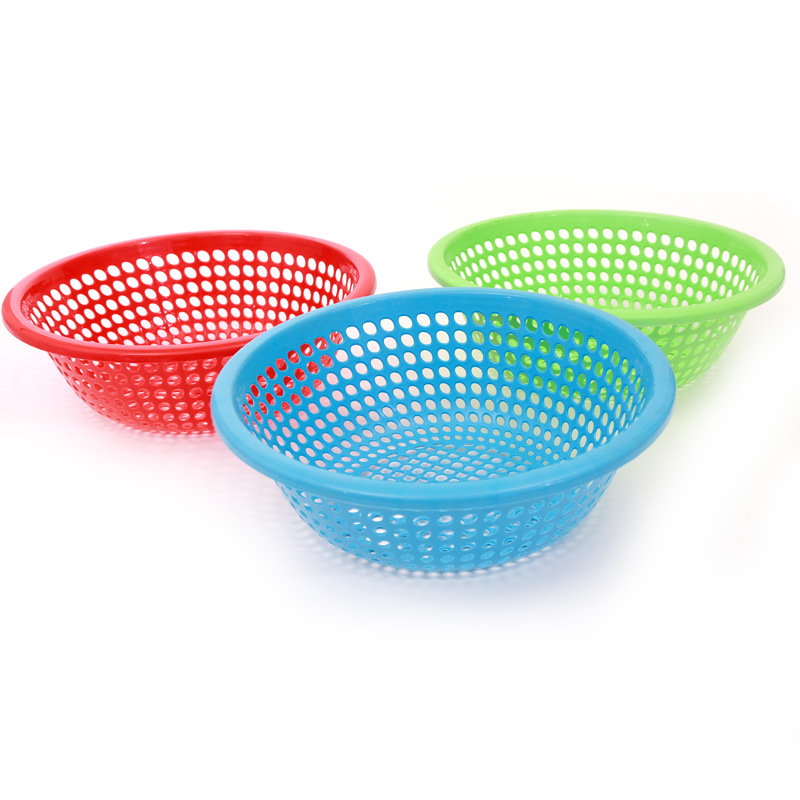 T kitchen universal round plastic rice basket vegetable basket vegetable washing and draining basket drip vegetable washing fruit basket storage basket