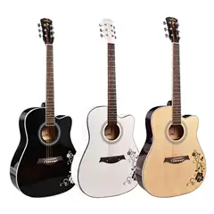 40inch 41inch Beginner's Folk Acoustic Guitar with Missing Angle, Beginner's Entry-Level Guitar, Jita Musical Instrument, Exquisite Tenghua Solid Wood