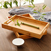 Japanese bamboo rectangular tea tray household wooden plate fruit bread solid wood tray spot wholesale