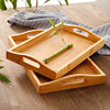 Japanese bamboo rectangular tea tray household wooden plate fruit bread solid wood tray spot wholesale