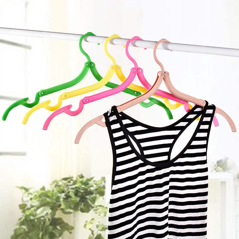 Travel supplies outdoor portable plastic folding clothes hanger travel color clothes hanger/hanger children clothes hanger