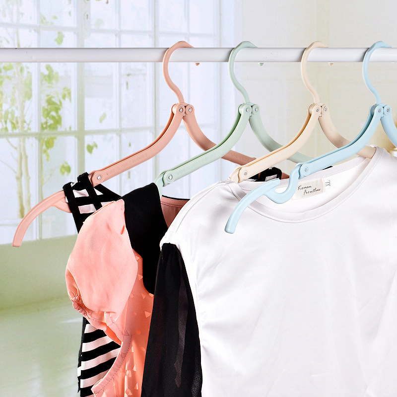 Travel supplies outdoor portable plastic folding clothes hanger travel color clothes hanger/hanger children clothes hanger