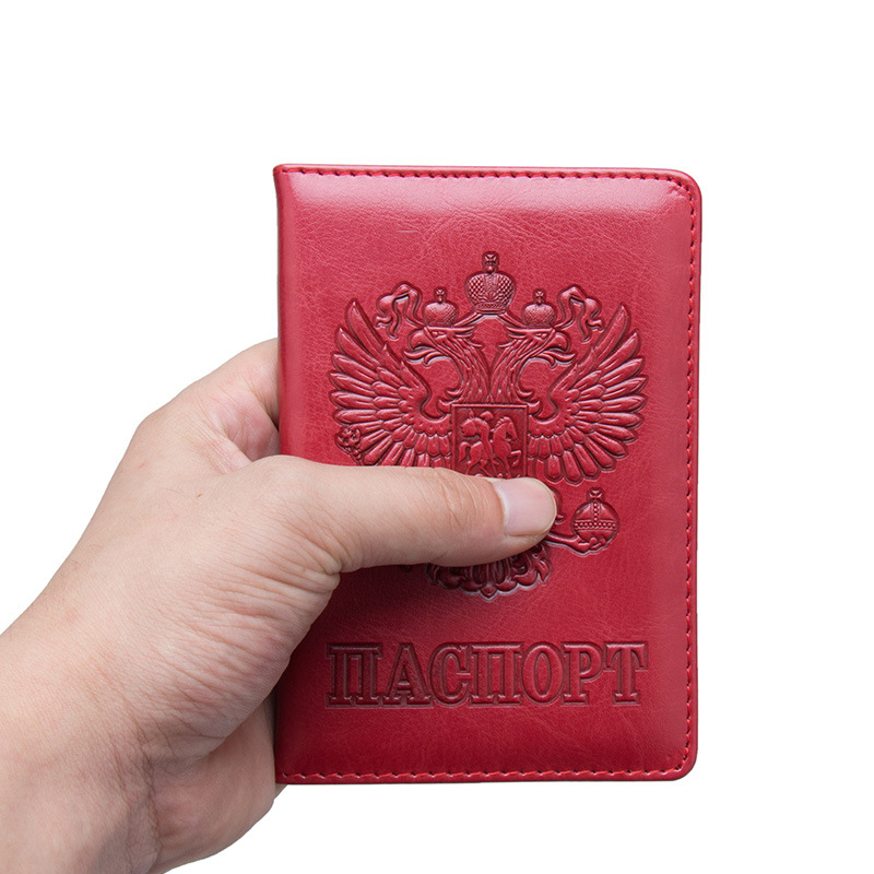 Russian National Emblem 64 Pattern Passport Holder Concave and Convex Embossed Export Passport Book Embossed Passport Bag Ticket Holder Card Holder