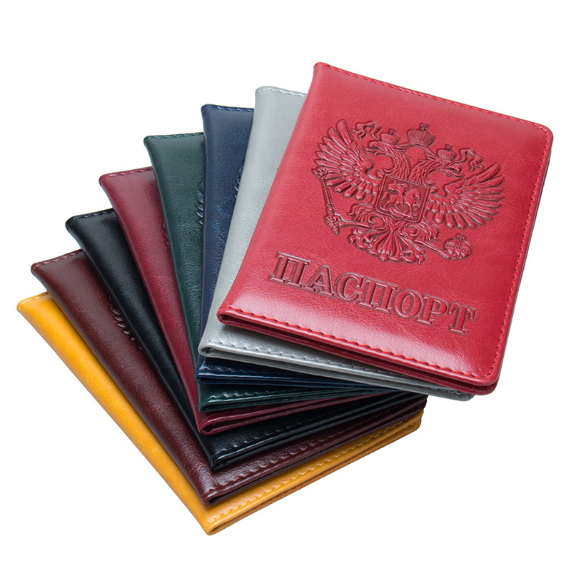 Russian National Emblem 64 Pattern Passport Holder Concave and Convex Embossed Export Passport Book Embossed Passport Bag Ticket Holder Card Holder