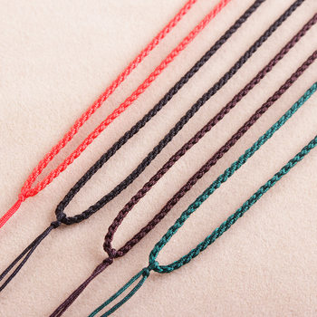 Hand-woven four-strand braid pendant lanyard red thin baby rope DIY adjustable pendant necklace rope wholesale