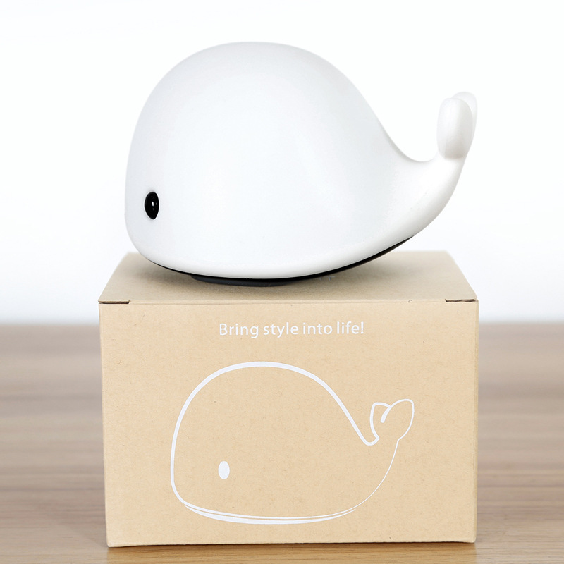 USB rechargeable silicone lamp cartoon colorful little whale Pat Light dolphin color changing colorful atmosphere night light