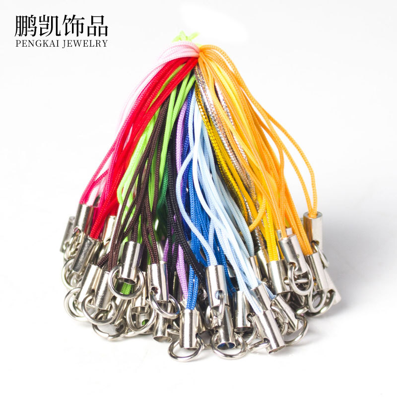 Handmade DIY Jewelry Accessories Single Loop Mobile Phone Braided Small Lanyard Colorful Hanging Rope Toy Christmas Pendant Rope