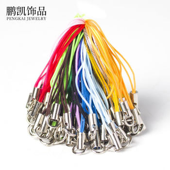 Handmade DIY Jewelry Accessories Single Loop Mobile Phone Braided Small Lanyard Colorful Hanging Rope Toy Christmas Pendant Rope