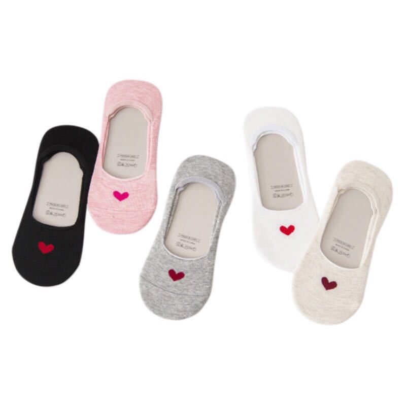 袜子春夏新款浅口船袜女士韩版防滑爱心隐形袜200针棉质女袜厂家
