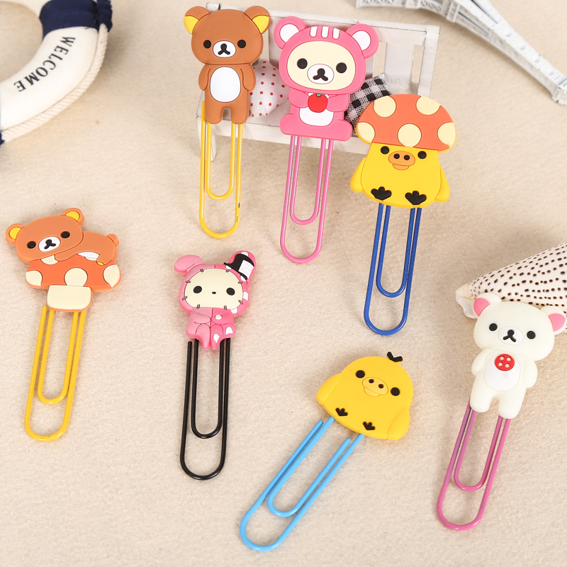 Pvc Soft Rubber Paper Clips Cute Storage Metal Clips Bookmarks Large Paper Clips Book Page Student Exam Papers Wholesale