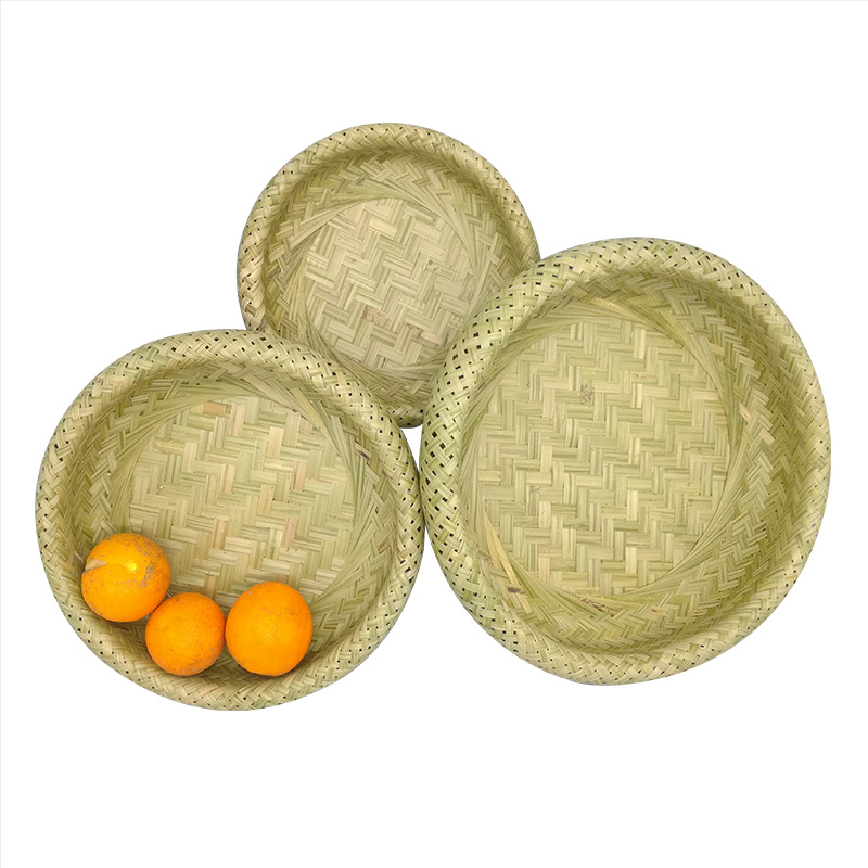 Double-layer hollow bamboo basket steamed bread bamboo products storage bamboo basket woven bamboo fruit basket wholesale