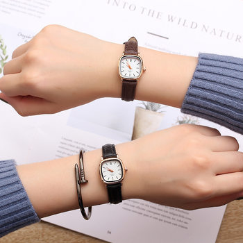 Small Watch Dial Watch Women's Retro Mori Style Middle School Students Simple Korean Style Fashionable Women's Elegant Square Thin Women