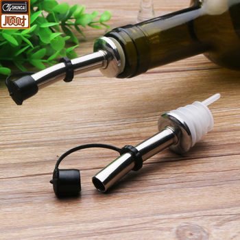 304 Stainless Steel Wine Bottle Stopper Wine Pourer Mixer Oil Bottle Stopper Silver Black Wine Nozzle Factory Direct Sale
