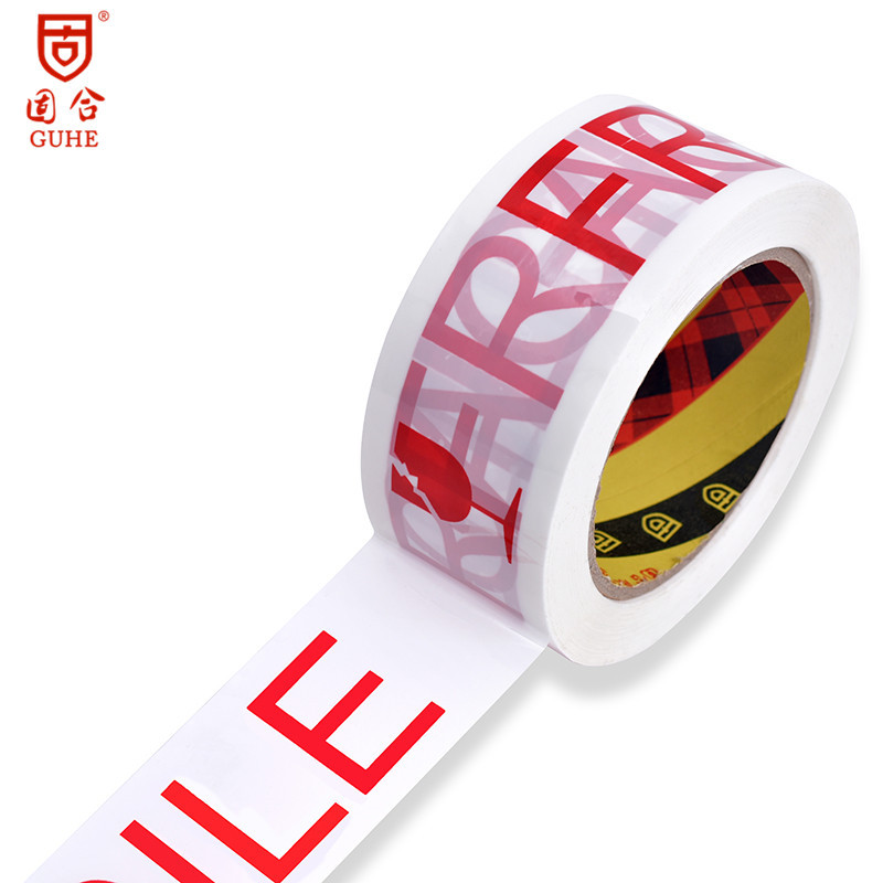 White BOPP Fragile Products Express Sealing Carton Packaging Tape English Fragile Tape Sticker Packaging Printing Tape
