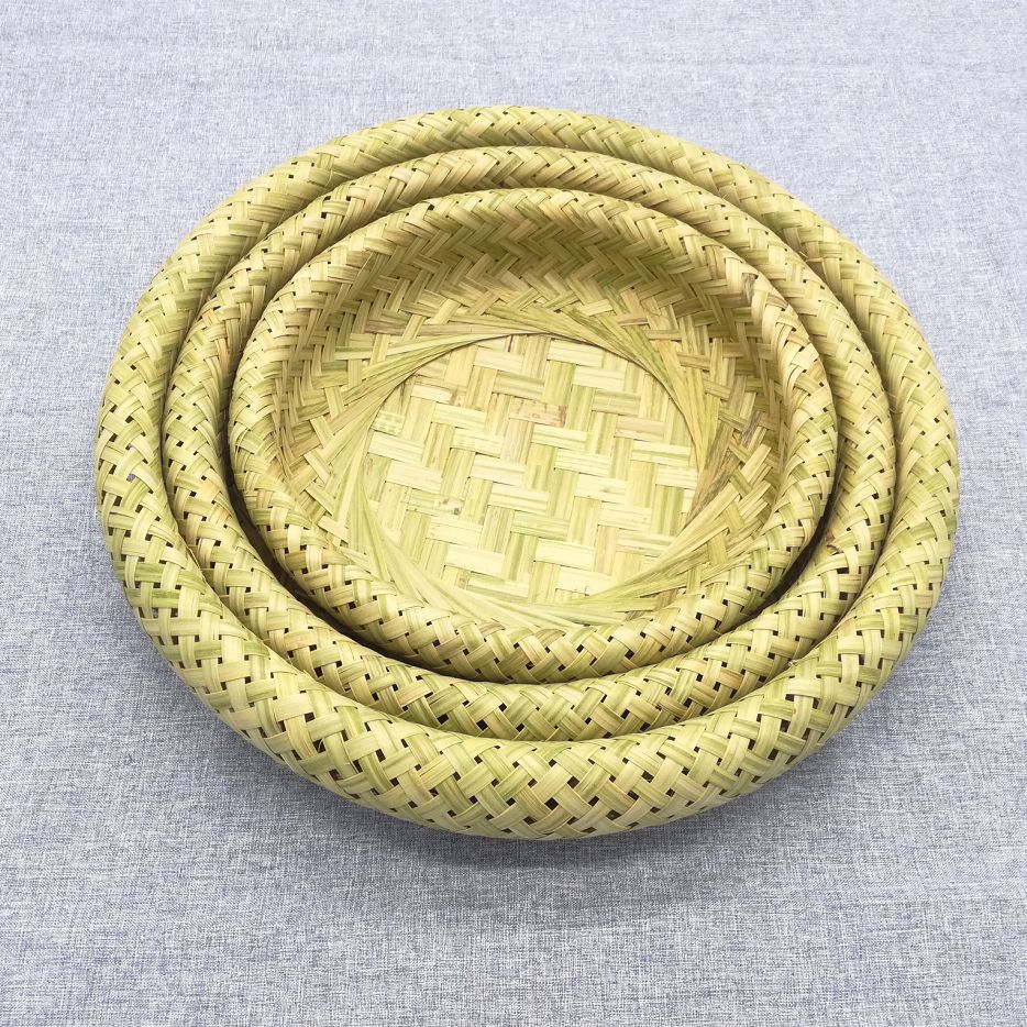 Double-layer hollow bamboo basket steamed bread bamboo products storage bamboo basket woven bamboo fruit basket wholesale