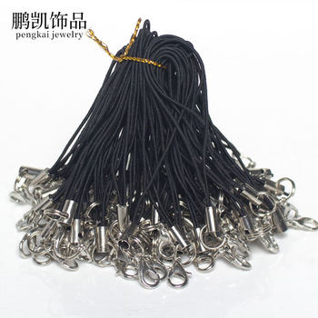 Elastic DIY Jewelry Accessories Lobster Clasp Single/Double Loop Metal Tube Phone Accessories Lanyard Elastic Cord Phone Strap