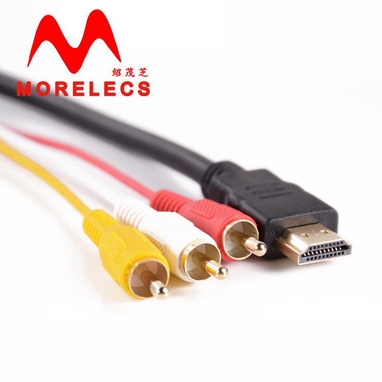 Video Display Hd HDMI to 3Rca Cable Conversion HDMI to Av Cable V to Three-Color Difference Cable Audio Cable