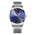Blue face silver belt men's 6#