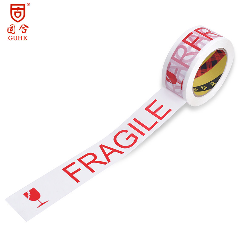 White BOPP Fragile Products Express Sealing Carton Packaging Tape English Fragile Tape Sticker Packaging Printing Tape