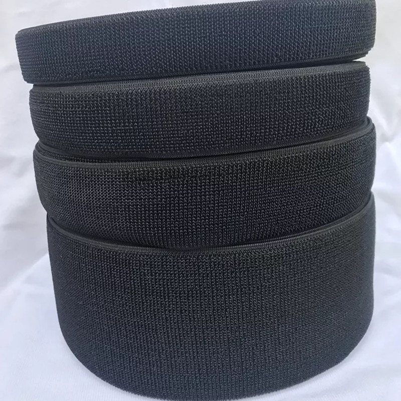 Black Nylon Elastic Band with Velcro Fastener, Sports Tie Strap, Non-Pilling Hook and Loop Tape, High Elasticity, Self-Adhesive