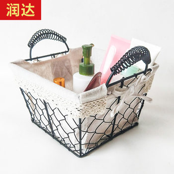 Household Products Cd Remote Control Storage Basket Gift Storage Stationery Iron Storage Basket Woven Snacks Multi-Function