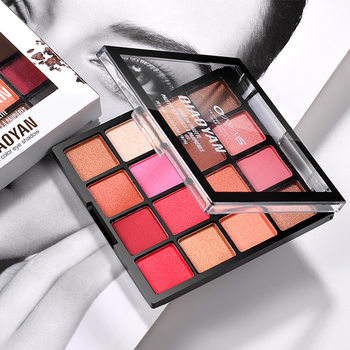 Qiaoyan 16-Color Peach Blossom Makeup Pearlescent Eye Shadow Palette Earth-Toned Nude Makeup Beginners Not Easy to Smudge Makeup Eye Shadow 1951