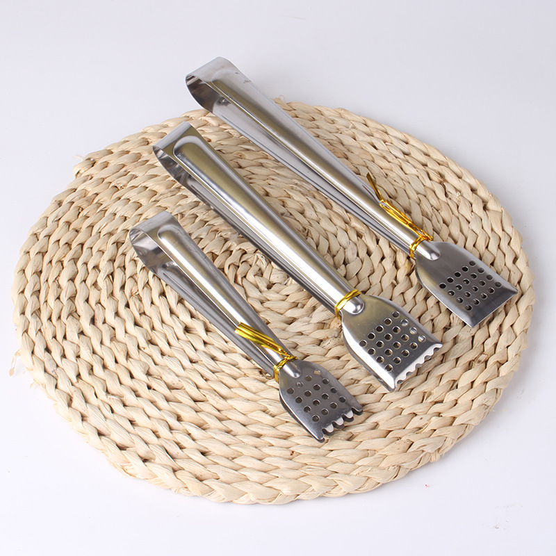 Magnetic Stainless Steel Bread Clip Square Head with Holes Food Clip Thickened Anti-scald Barbecue Clip Multifunctional Baking Tool