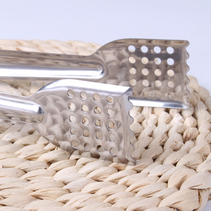 Magnetic Stainless Steel Bread Clip Square Head with Holes Food Clip Thickened Anti-scald Barbecue Clip Multifunctional Baking Tool