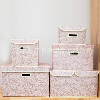 New Storage Box Rose Graphics and Text New Material Storage Box Large, Medium and Small Various Sizes Storage Box Multi-Function