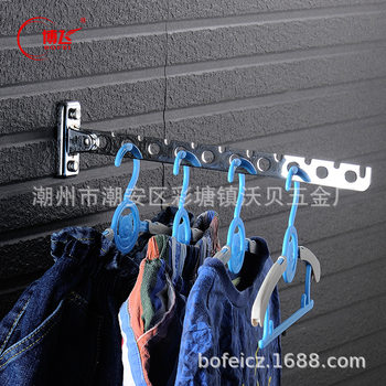 Cross-border Stainless Steel Activity Clothes Hook Hotel Hanger Folding Up and Down Clothes Hook Clothing Store Clothes Hanger Amazon