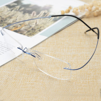 New Products Myopia Glasses Frame Men's and Women's Alloy Rimless Glasses Frame Glasses Wholesale