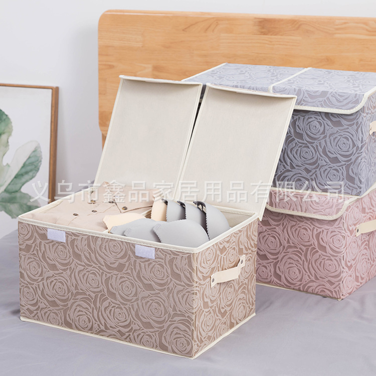 New Storage Box Rose Graphics and Text New Material Storage Box Large, Medium and Small Various Sizes Storage Box Multi-Function