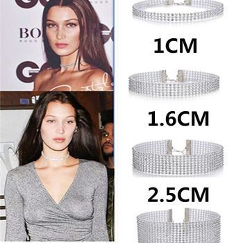 New AB colored diamond full diamond collar European and American fashion jewelry necklace neck chain collar choker