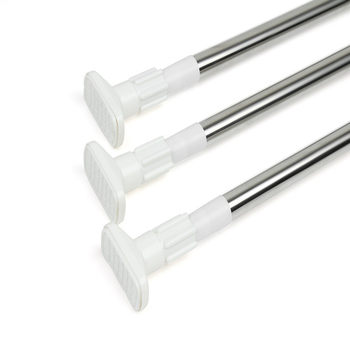 Stainless steel punch-free telescopic rod curtain rod clothes drying Rod shower curtain rod tile door curtain partition strut wardrobe hanging tube