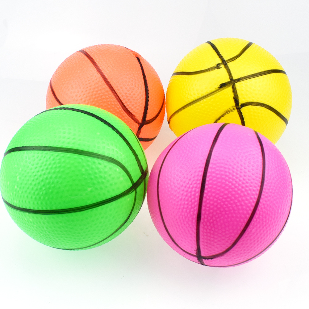 10cm Colorful Children's Inflatable Mini Basketball Outdoor Bouncing Ball Toy Kindergarten Reward Parent-Child Interactive Small Rubber Ball