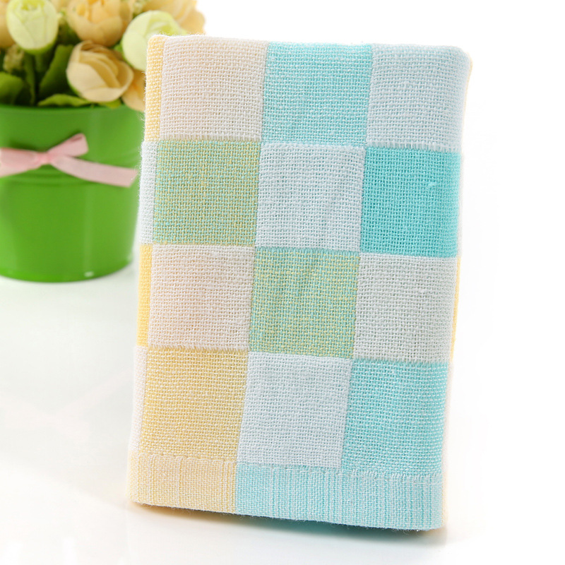Thin Double-Layer Gauze Checkered Children's Face Towel Small Square Towel Saliva Towel Nursing Towel Square Pure Cotton Gauze
