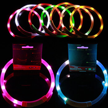 Led Pet Luminous Collar Rechargeable Dog Luminous Collar Night Dog Walking Warning Luminous Pet Collar Wholesale
