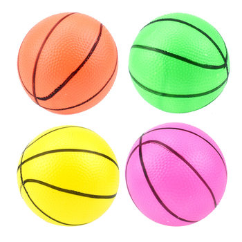 10CM plastic multi-color children inflatable small basketball toy small ball pat ball toy Amazon
